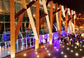 Complex interior solutions UALCOM for the landmark project of the Parkoviy Exhibition and Convention Centre in Kiev.